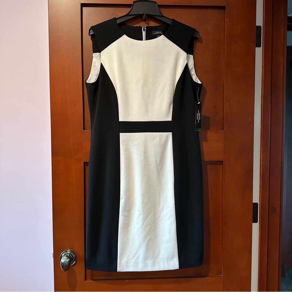 NWT Tahari Jaime Ponte Colorblock Sheath Dress Sleeveless - Picture 2 of 5